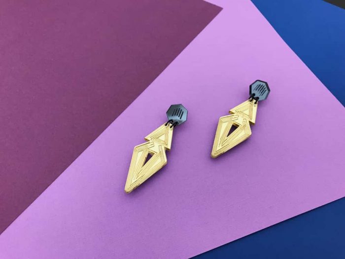 acrylic art deco design jewelry earrings