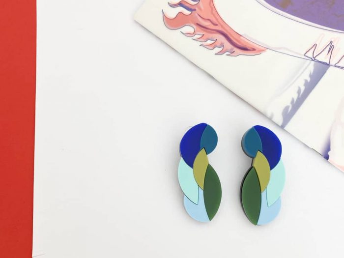 surreal plexiglass design earrings