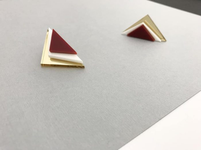handmade architectural triangle earrings