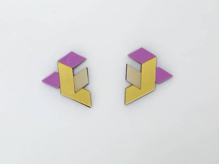 geometric design plexiglass earrings