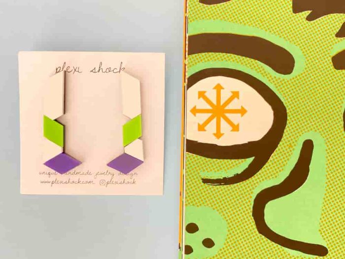 polygonal isometric earrings by plexi shock