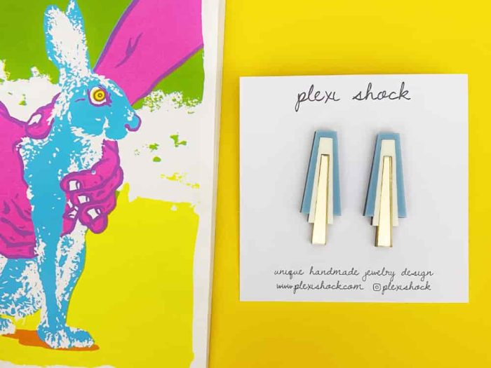 bauhaus statement earrings by plexi shock acrylic design roma