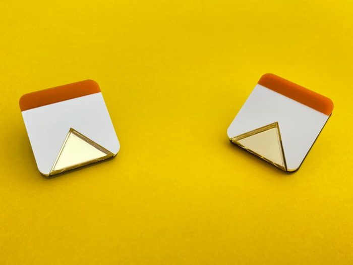 geometric acrylic mirror earrings by plexishock