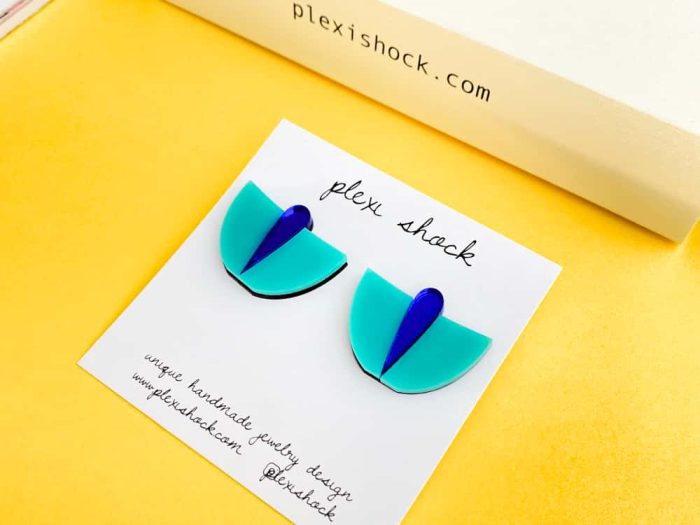 sky blue acrylic compact earrings by plexi shock